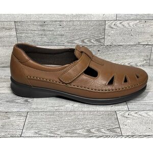 SAS Womens Roamer Shoes Chestnut Brown Leather Mary Jane Loafers Size 7